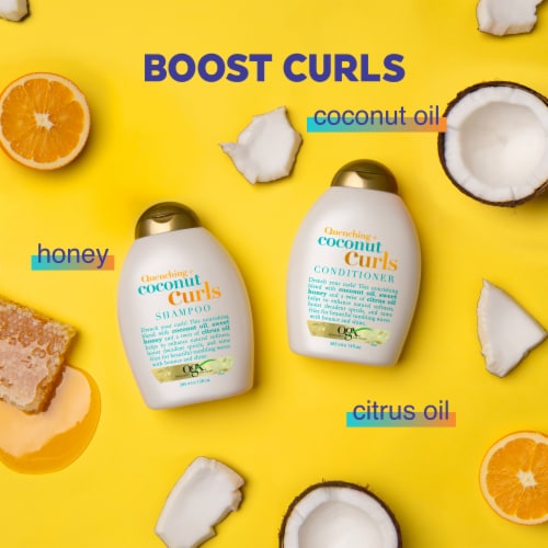Quenching + Coconut Curls Curl-Defining Conditioner, Nourishing with Coconut Oil Citrus Oil & Honey Perspective: right