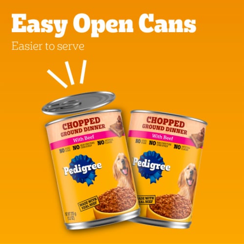 Pedigree Chopped Ground Dinner Adult Canned Soft Wet Dog Food Beef Perspective: right