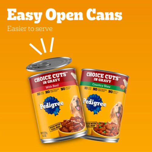 Pedigree Choice Cuts In Gravy Adult Canned Soft Wet Dog Food Beef & Country Stew Variety Pack Perspective: right