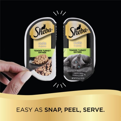 Sheba Perfect Portions Cuts in Gravy Tender Turkey Entree Adult Wet Cat Food Perspective: right