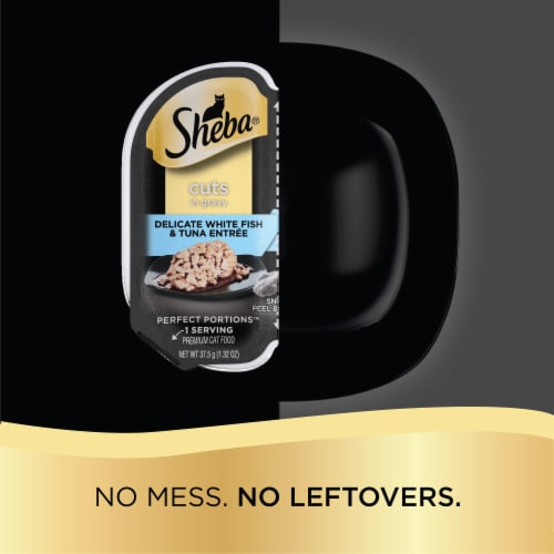 Sheba Cuts In Gravy Perfect Portions White Fish & Tuna Entree Wet Cat Food Twin Pack Perspective: right
