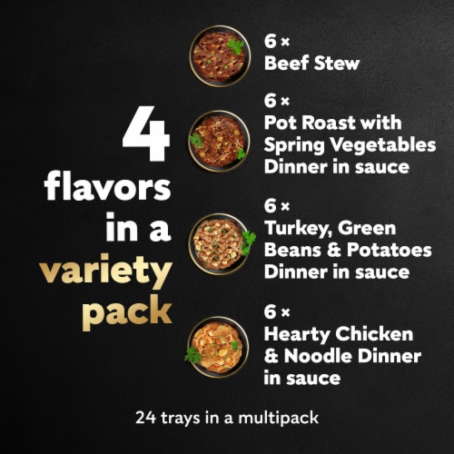Cesar Home Delights Soft Wet Dog Food Beef Stew Chicken Noodle Pot Roast & Turkey Variety Pack Perspective: right