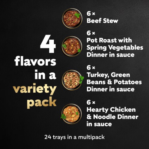 Cesar Home Delights Beef Stew Chicken Noodle Pot Roast & Turkey Soft Wet Dog Food Variety Pack Perspective: right