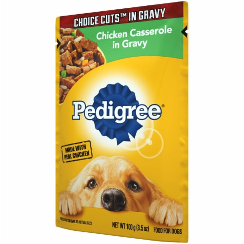 Pedigree Choice Cuts Chicken Casserole in Gravy Wet Dog Food Perspective: right