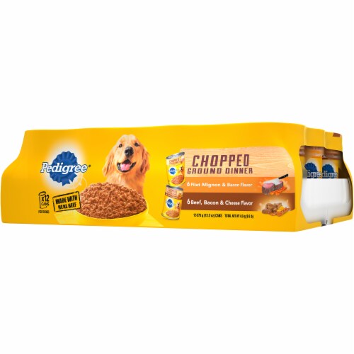 Pedigree Fliet Mignon & Bacon and Beef Bacon & Cheese Wet Dog Food Variety Pack Perspective: right
