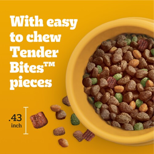 Pedigree Tender Bites Complete Nutrition Adult Dry Dog Food Chicken & Steak Flavor Perspective: right