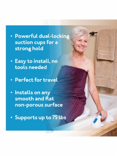 Carex® Ultra Grip™ White Bath Bar Handle Perspective: right