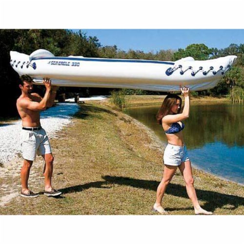 Sea Eagle 330 Deluxe 2 Person Inflatable Sport Kayak Canoe Boat w/ Pump & Oars Perspective: right