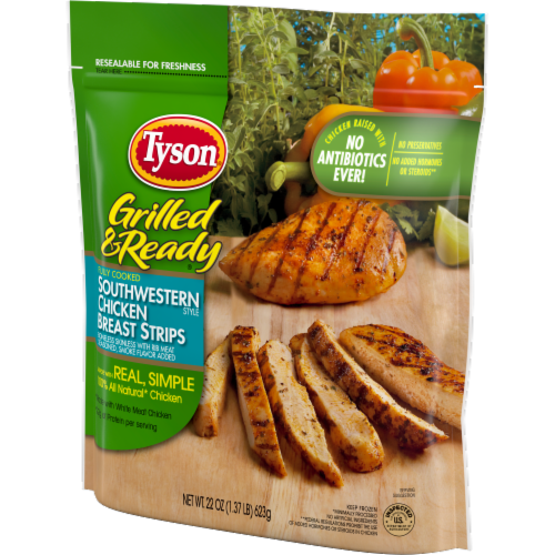 Tyson® Grilled and Ready® Fully Cooked Southwestern Chicken Breast Strips Perspective: right