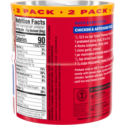 Tyson® Premium Chunk White Chicken Twin Pack Perspective: right