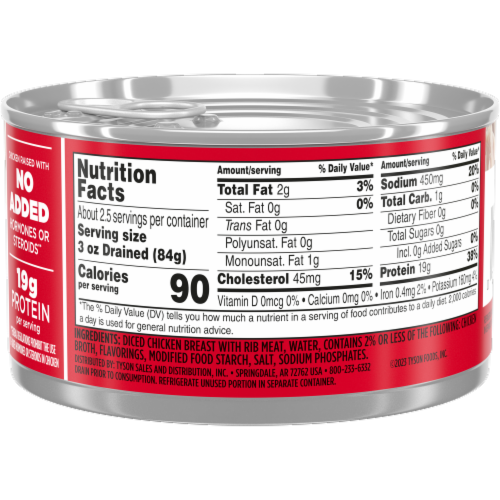 Tyson® Premium Chunk White Chicken Breast Perspective: right