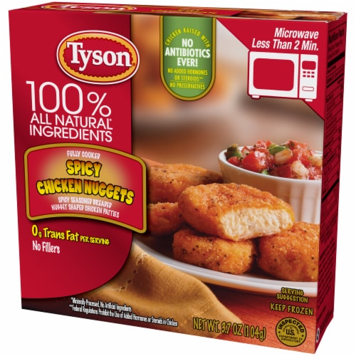 Tyson All Natural Spicy Chicken Nuggets Perspective: right