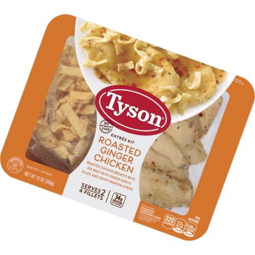 Tyson® Fully Cooked Roasted Ginger Chicken Frozen Entrée Kit Perspective: right