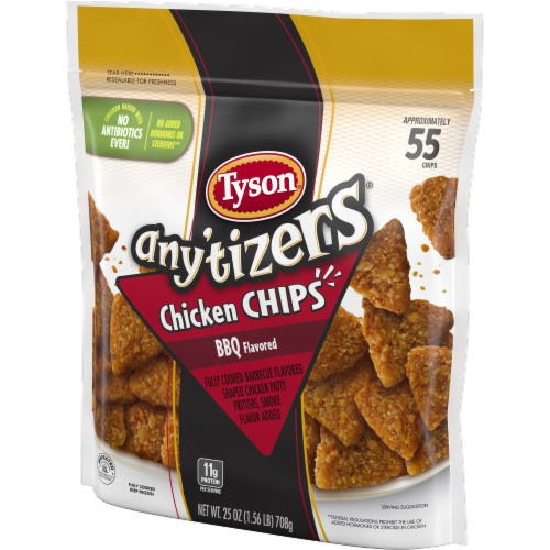 Tyson® Any'tizers® All Natural BBQ Flavored Chicken Chips Perspective: right