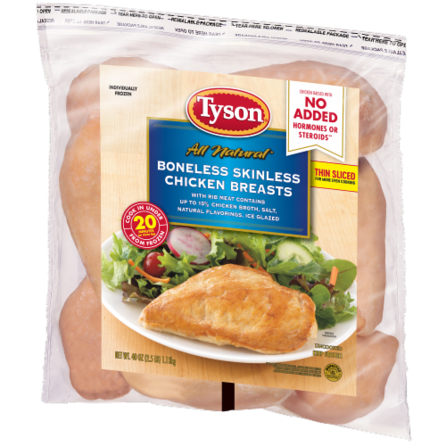 Tyson® All Natural™ Boneless Skinless Chicken Breasts Perspective: right