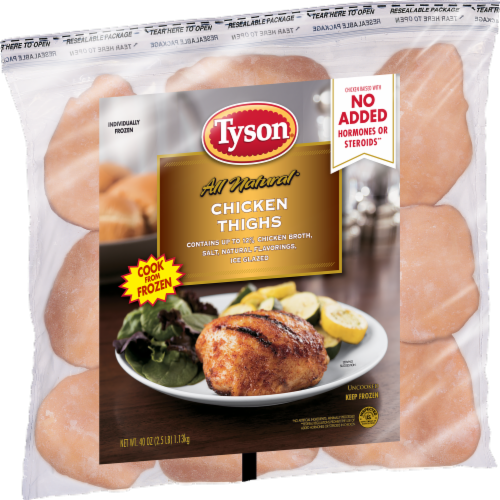 Tyson Frozen Chicken Thighs Perspective: right