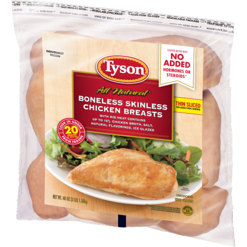 Tyson® All Natural Boneless Skinless Chicken Breasts Perspective: right