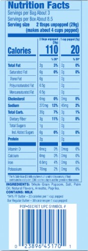 Pop Secret 94% Fat Free Butter Popcorn Bags Perspective: right