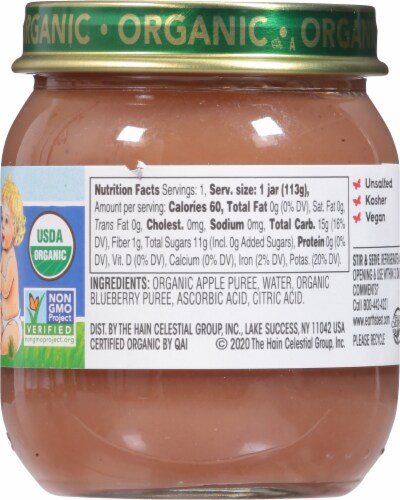 Earth's Best Organic Apples & Blueberries Stage 2 Baby Food Perspective: right