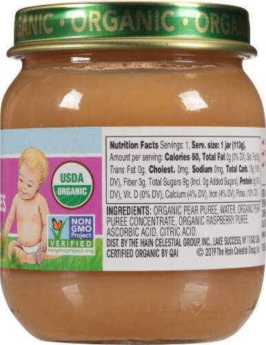 Earth's Best Organic® Pears & Raspberries Stage 2 Baby Food Perspective: right