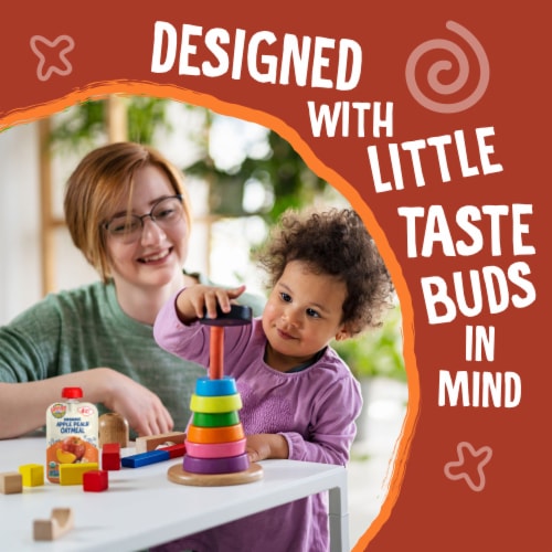 Earth's Best Organic Baby Food Pouches, 6+ Months, Fruit & Grain Puree, Apple Peach Oatmeal Perspective: right