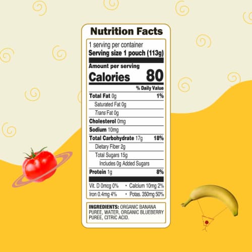 Earth's Best Organic® Banana Blueberry Stage 2 Baby Food Puree Perspective: right