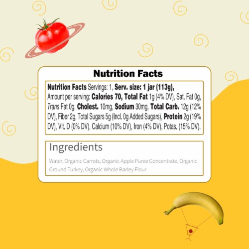 Earth's Best Organic Vegetable Turkey Dinner Stage 2 Baby Food Perspective: right