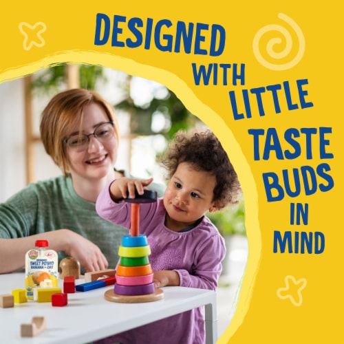 Earth's Best Organic Baby Food Pouches, 6+ Months, Fruit & Grain Puree, Sweet Potato Banana Oat Perspective: right