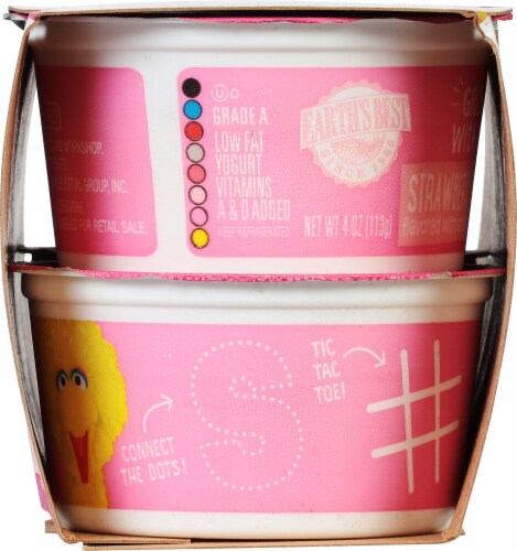 Earth's Best Strawberry Banana Low Fat Yogurt Pouches Perspective: right