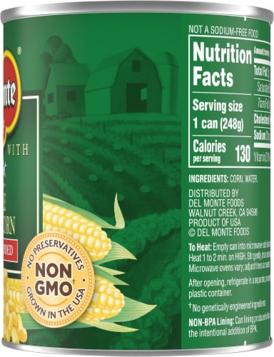 Del Monte® No Salt Added Golden Sweet Whole Kernel Corn Perspective: right