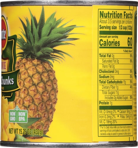 Del Monte® Canned Pineapple Chunks in 100% Juice