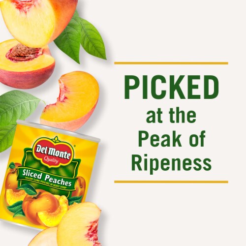 Del Monte® Yellow Cling Sliced Peaches in Heavy Syrup Canned Fruit Perspective: right