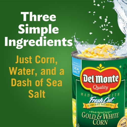Del Monte® Fresh Cut Sweet Gold & White Whole Kernel Corn Canned Vegetables Perspective: right
