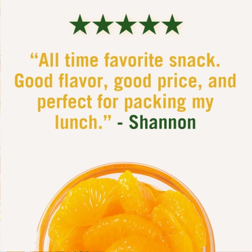 Del Monte Mandarin Orange Fruit Cup Snacks in 100% Juice Perspective: right