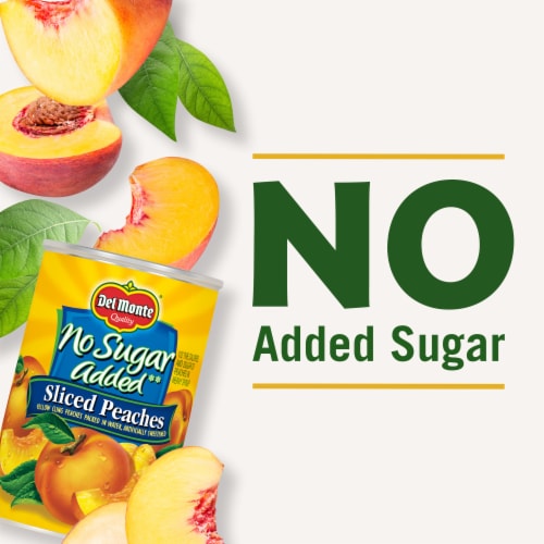 Del Monte® No Sugar Added Yellow Cling Sliced Peaches Canned Fruit Perspective: right