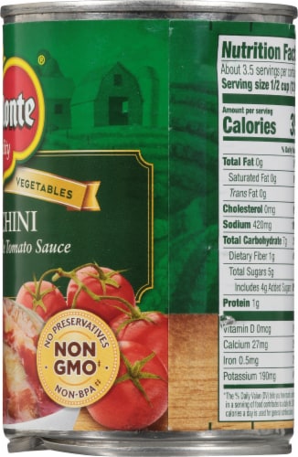 Del Monte Seasoned Zucchini with Italian Style Tomato Sauce Perspective: right