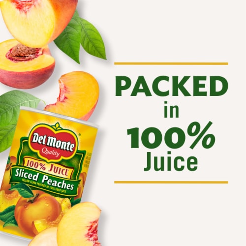 Del Monte Yellow Cling Sliced Peaches in 100% Juice Perspective: right
