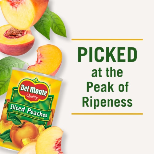 Del Monte Yellow Cling Sliced Peaches in Heavy Syrup Perspective: right
