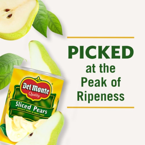 Del Monte® Sliced Bartlett Pears in Heavy Syrup Canned Fruit Perspective: right