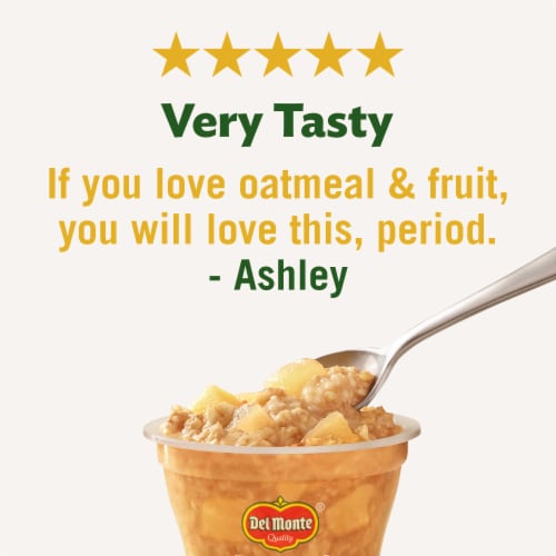 DEL MONTE FRUIT & OATS Apple Cinnamon FRUIT CUP Snacks Perspective: right