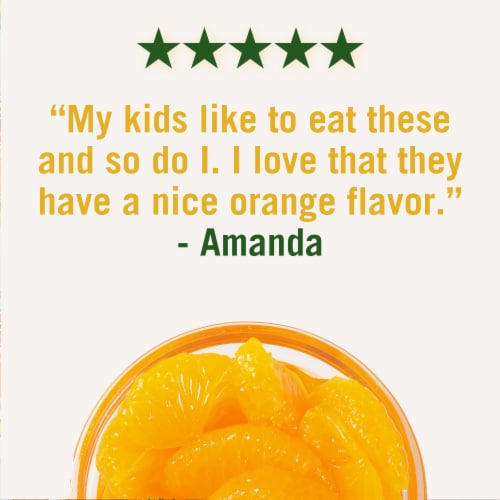Del Monte® Mandarin Oranges Fruit Cup Snacks No Sugar Added 12 Pack Perspective: right