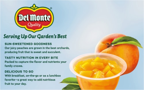 DEL MONTE® No Sugar Added Diced Peaches Fruit Cup® Snacks Multipack Perspective: right