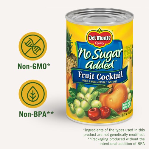 DEL MONTE No Sugar Added Mixed Fruit Cocktail Canned Fruit 4 Pack Perspective: right