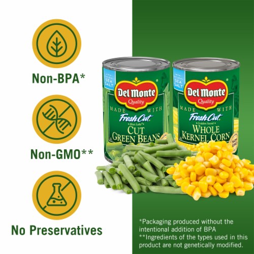 DEL MONTE FRESH CUT Canned Vegetables Variety Pack Green Beans and Whole Kernel Corn 6 Pack Perspective: right