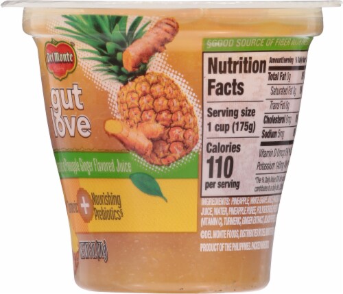 Del Monte® Gut Love Stay Well Pineapple in Pineapple Ginger Flavored Juice Fruit Cup Perspective: right