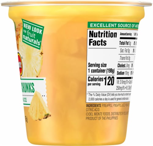 Del Monte® Fruitnaturals® Pineapple Chunks Perspective: right
