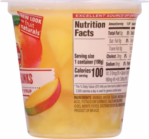Del Monte® Fruit Naturals Mango Chunks in Light Syrup Fruit Cup Perspective: right