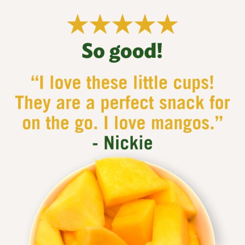 DEL MONTE Diced Mango FRUIT CUP Snacks in 100% Fruit Juice 4 Pack Perspective: right