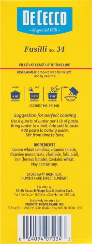 De Cecco® Fusilli Pasta Perspective: right