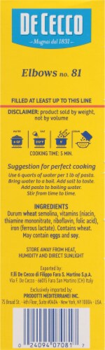 De Cecco Enriched Macaroni Elbow Pasta Perspective: right